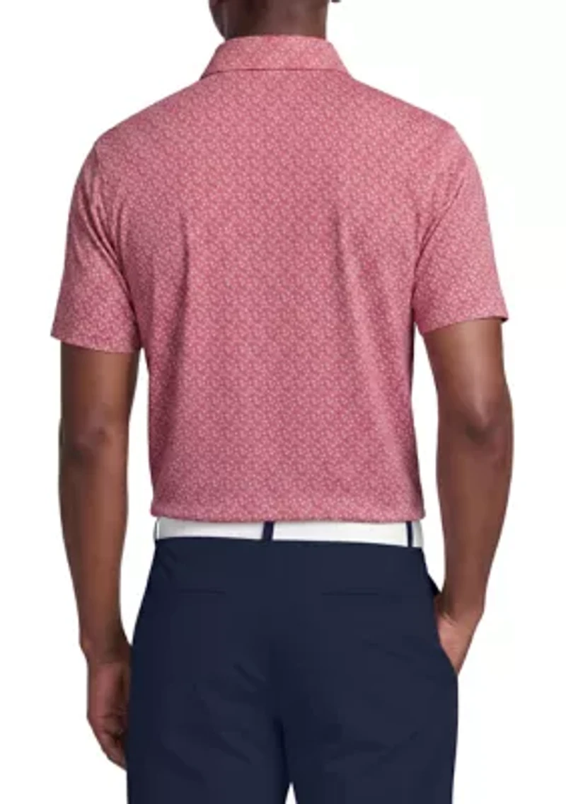 Men's Confetti Geo Print Short Sleeve Golf Polo Shirt