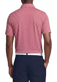 Men's Confetti Geo Print Short Sleeve Golf Polo Shirt