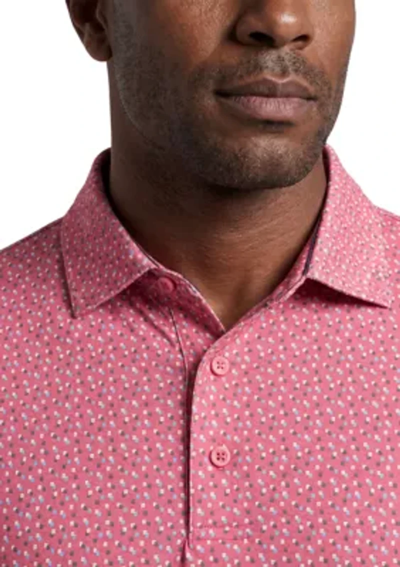 Men's Confetti Geo Print Short Sleeve Golf Polo Shirt