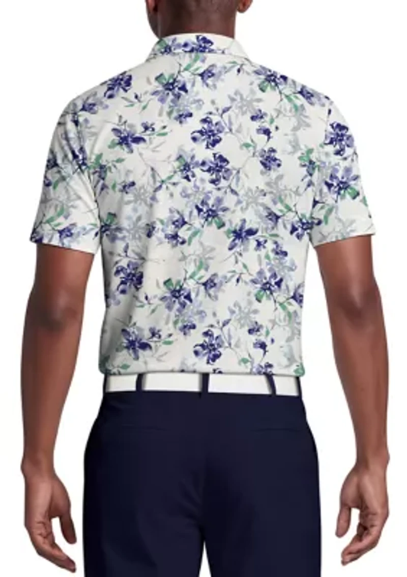 Men's All Over Tie Dye Floral Print Short Sleeve Golf Polo Shirt