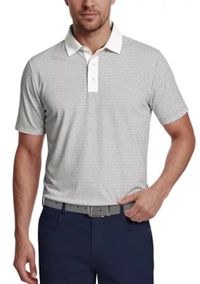 Men's Novelty Geo Color Block Short Sleeve Golf Polo Shirt