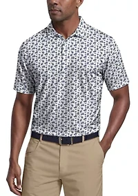 Men's All Over Ombre Cocktail Print Short Sleeve Golf Polo Shirt