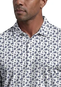Men's All Over Ombre Cocktail Print Short Sleeve Golf Polo Shirt