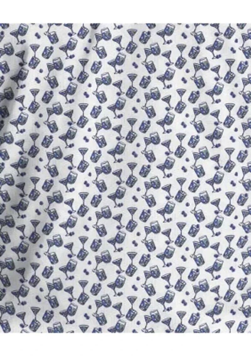 Men's All Over Ombre Cocktail Print Short Sleeve Golf Polo Shirt