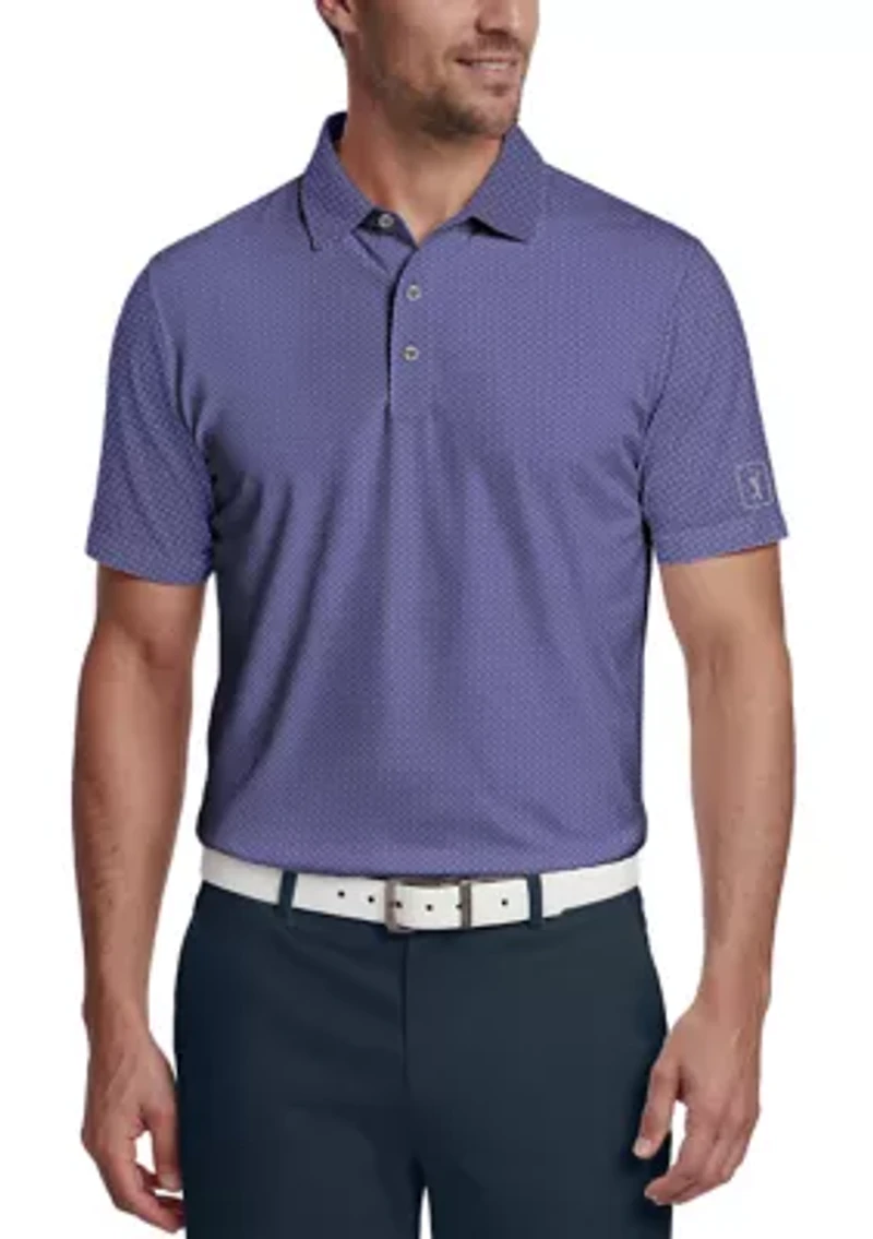Men's Essential Geo Print Short Sleeve Golf Polo Shirt