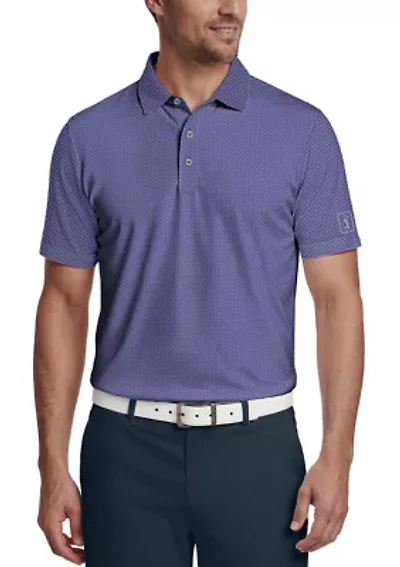 Men's Essential Geo Print Short Sleeve Golf Polo Shirt