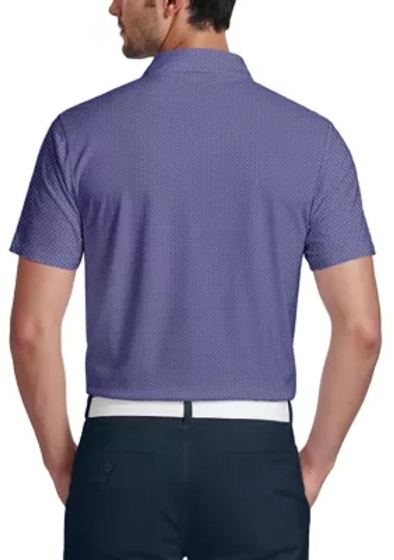 Men's Essential Geo Print Short Sleeve Golf Polo Shirt