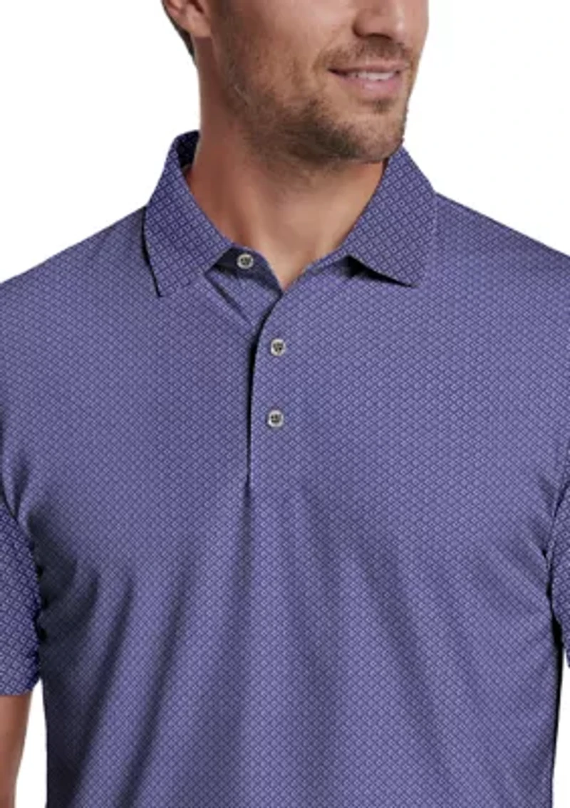 Men's Essential Geo Print Short Sleeve Golf Polo Shirt
