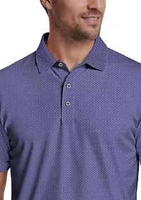 Men's Essential Geo Print Short Sleeve Golf Polo Shirt