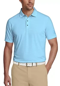 Men's Cooling Stripe Short Sleeve Golf Polo Shirt