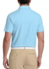 Men's Cooling Stripe Short Sleeve Golf Polo Shirt