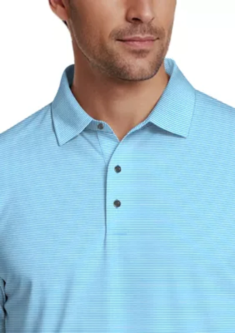 Men's Cooling Stripe Short Sleeve Golf Polo Shirt
