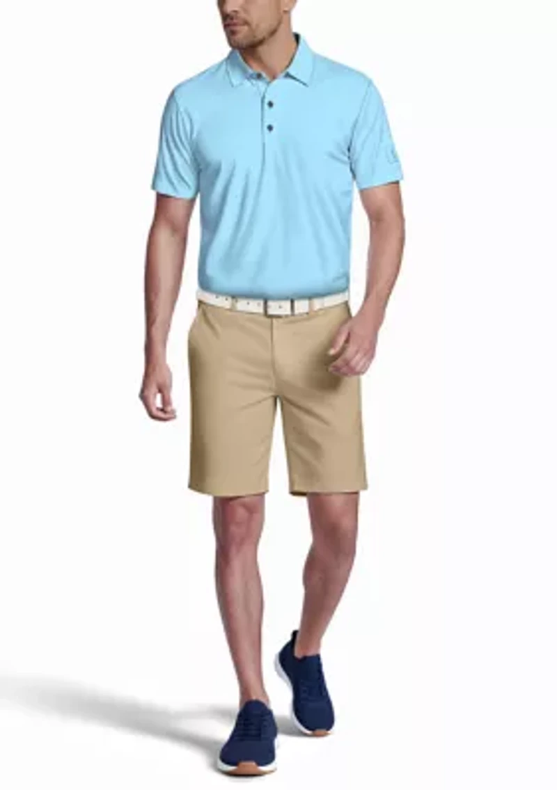 Men's Cooling Stripe Short Sleeve Golf Polo Shirt
