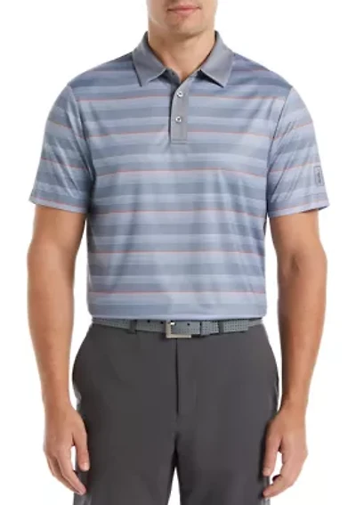 Allover Energy Stripe Short Sleeve Golf Polo Shirt