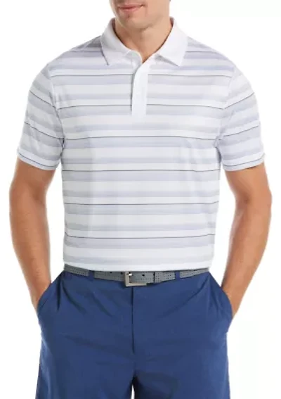 Allover Energy Stripe Short Sleeve Golf Polo Shirt