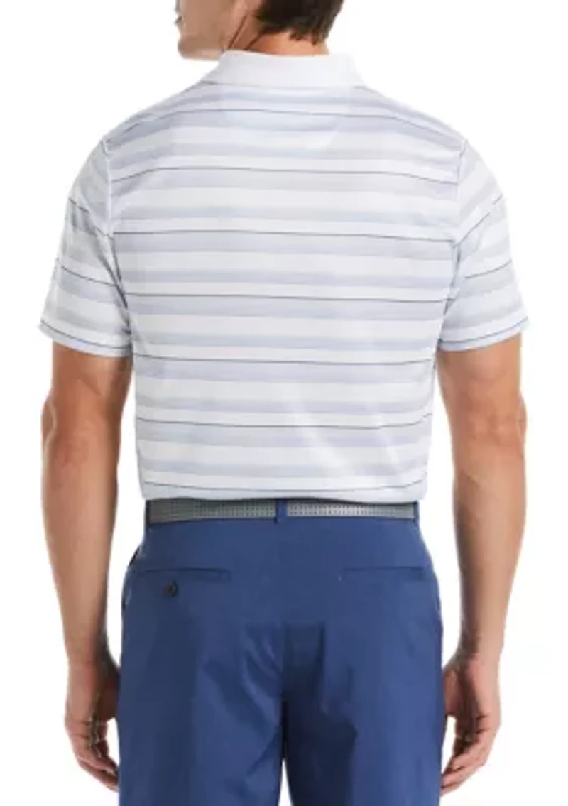 Allover Energy Stripe Short Sleeve Golf Polo Shirt