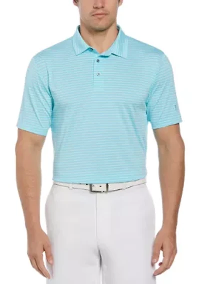 Heather Feeder Stripe Short Sleeve Golf Polo Shirt