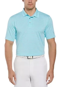 Heather Feeder Stripe Short Sleeve Golf Polo Shirt