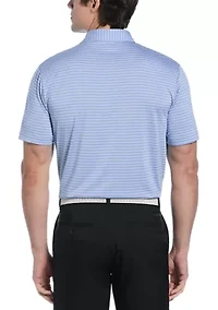 Heather Feeder Stripe Short Sleeve Golf Polo Shirt
