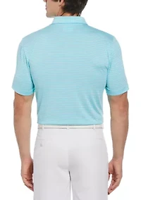 Heather Feeder Stripe Short Sleeve Golf Polo Shirt