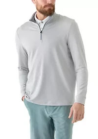 Long Sleeve Feeder Stripe Mock Neck Golf Shirt