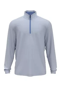Long Sleeve Feeder Stripe Mock Neck Golf Shirt