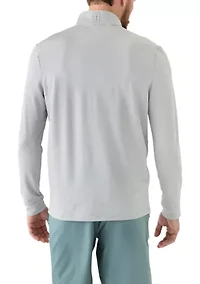 Long Sleeve Feeder Stripe Mock Neck Golf Shirt