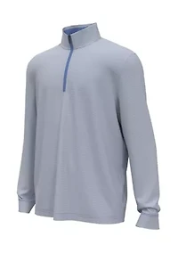Long Sleeve Feeder Stripe Mock Neck Golf Shirt