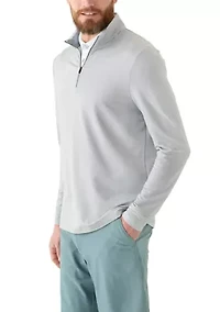 Long Sleeve Feeder Stripe Mock Neck Golf Shirt