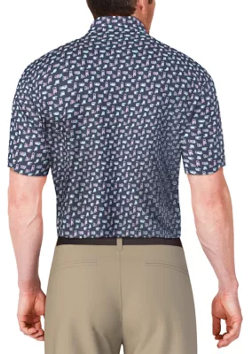 Short Sleeve Refreshments Printed Polo Shirt