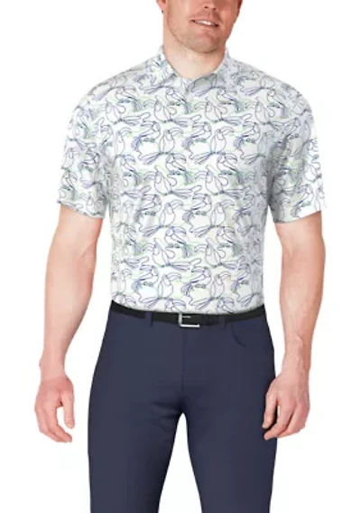 Men's Linear Toucan Printed Polo Shirt