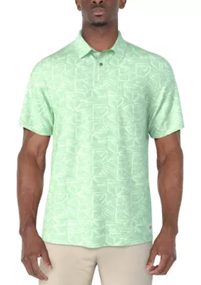 Men's Brush Strokes Geo Printed Polo Shirt