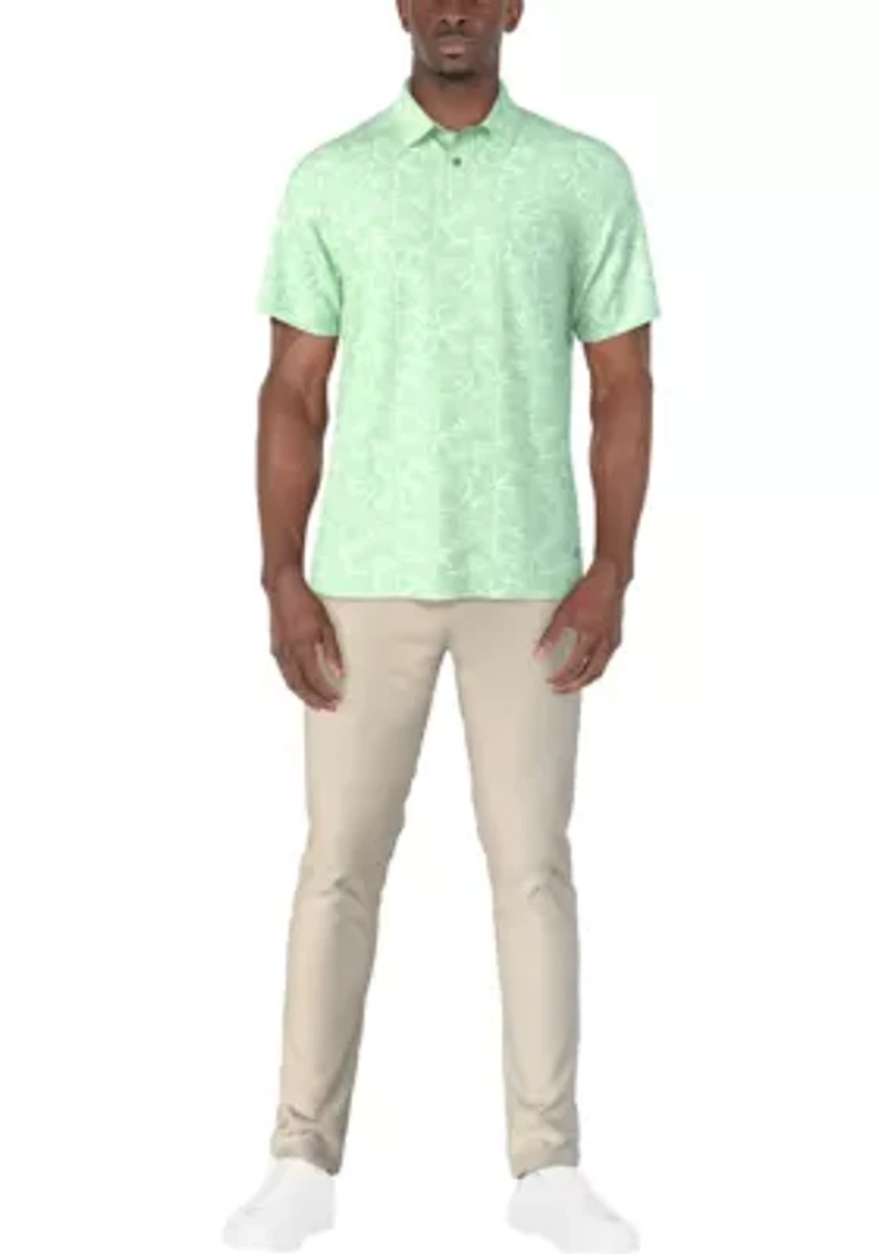 Men's Brush Strokes Geo Printed Polo Shirt
