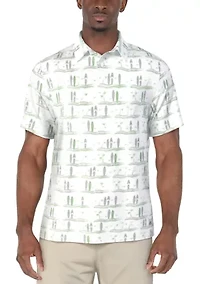 Men's Surfboard Print Short Sleeve Golf Polo Shirt