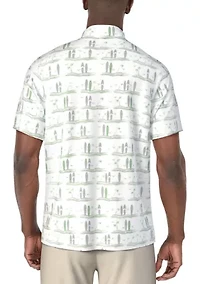 Men's Surfboard Print Short Sleeve Golf Polo Shirt