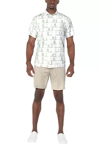 Men's Surfboard Print Short Sleeve Golf Polo Shirt
