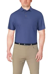Men's Short Sleeve Geo Printed Golf Polo Shirt