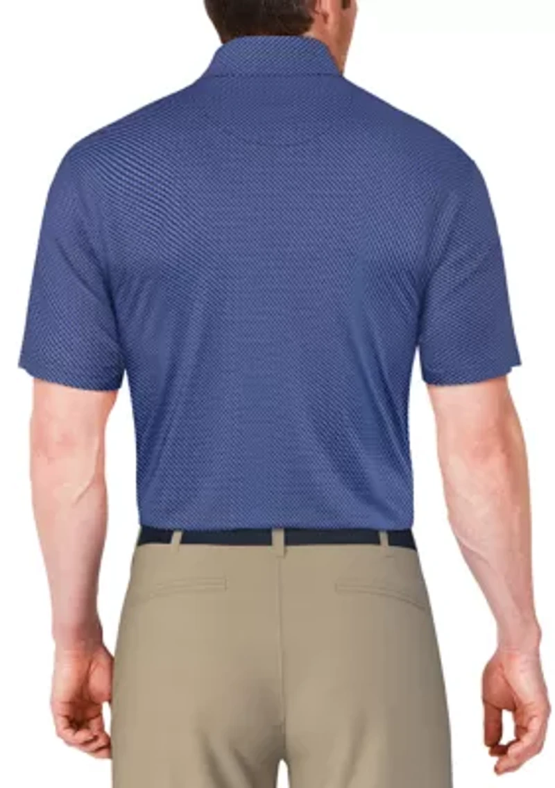 Men's Short Sleeve Geo Printed Golf Polo Shirt