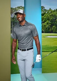 Men's Short Sleeve Geo Printed Golf Polo Shirt