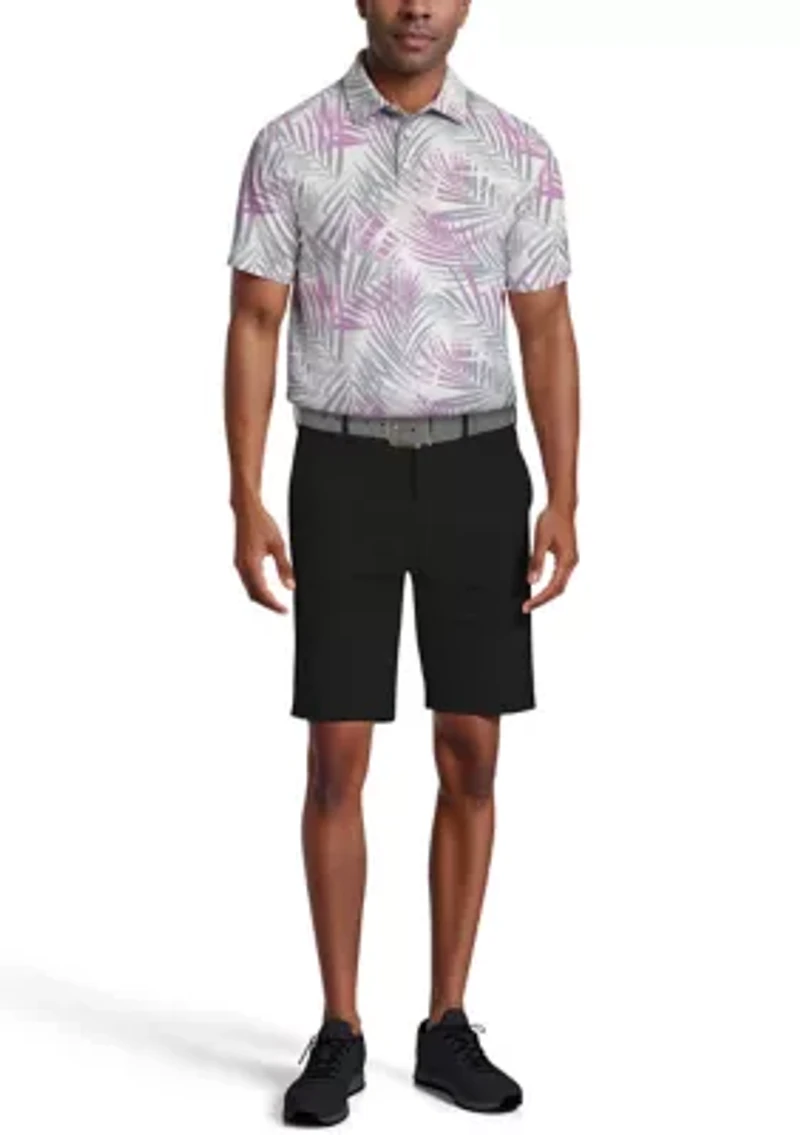 Men's Short Sleeve Ombre Tropical Printed Polo Shirt