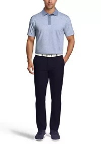 Men's Linear Jaspe Printed Polo Shirt