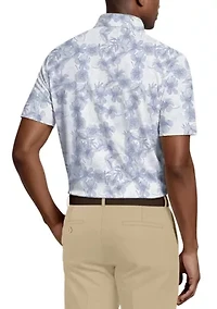 Men's Linear Botanical Printed Polo Shirt