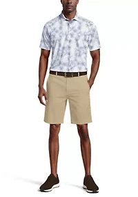 Men's Linear Botanical Printed Polo Shirt