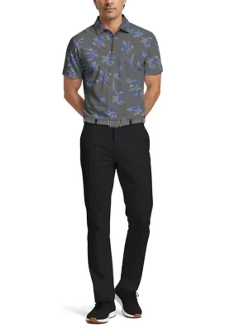Men's Energized Floral Print Short Sleeve Golf Polo Shirt