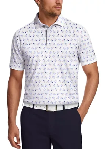 Men's Golf Gear Novelty Print Short Sleeve Polo Shirt