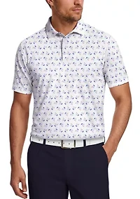 Men's Golf Gear Novelty Print Short Sleeve Polo Shirt
