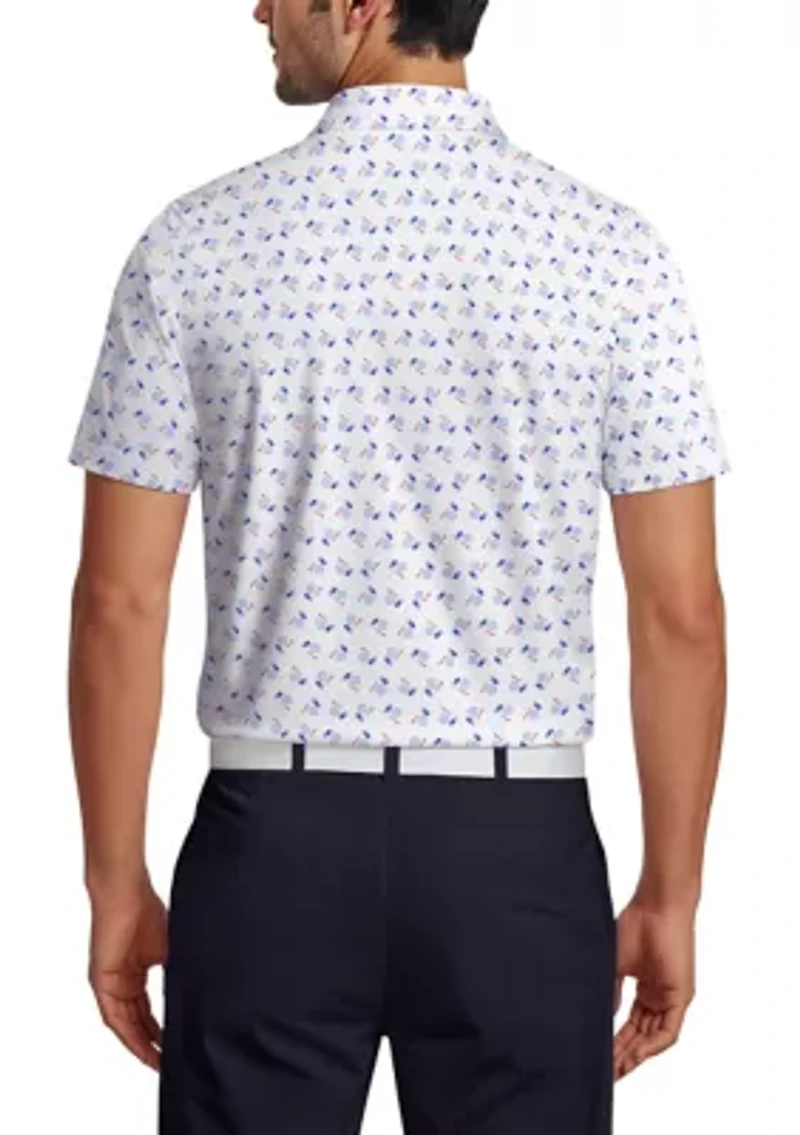 Men's Golf Gear Novelty Print Short Sleeve Polo Shirt