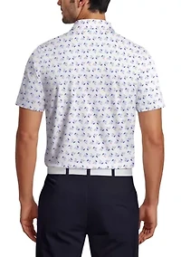 Men's Golf Gear Novelty Print Short Sleeve Polo Shirt