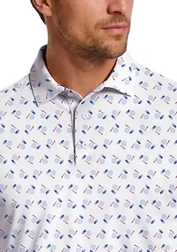Men's Golf Gear Novelty Print Short Sleeve Polo Shirt