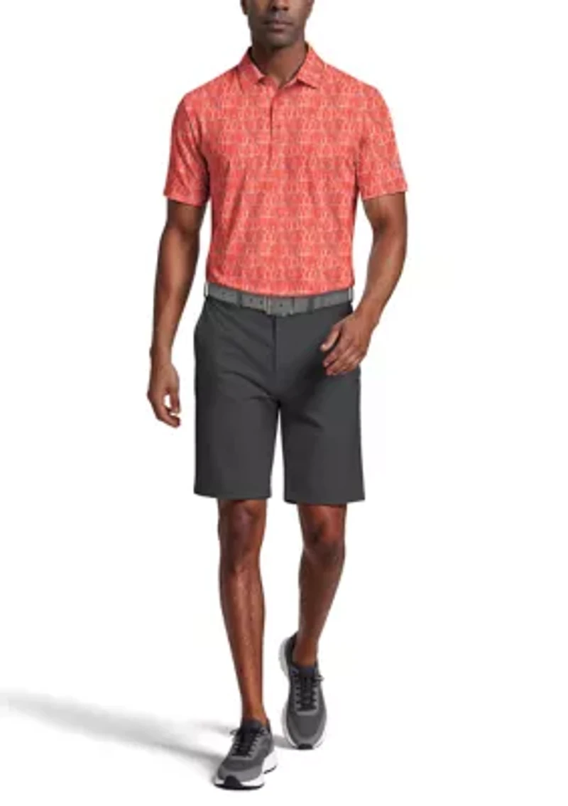 Men's Linear Cocktail Print Short Sleeve Golf Polo Shirt